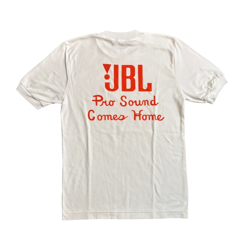Vintage JBL Pro Sound Comes Home White Graphic T-Shirt Mens‎ S/M Promo Tee